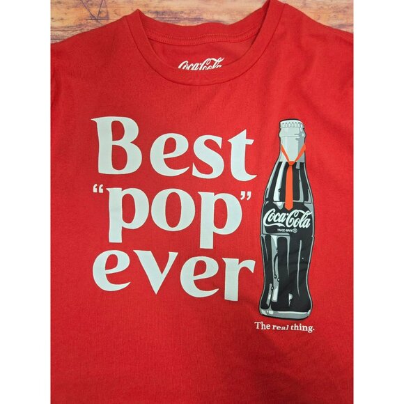 Coca-Cola "Best Pop Ever" T-Shirt XL Red Cotton/Polyester - Picture 4 of 7